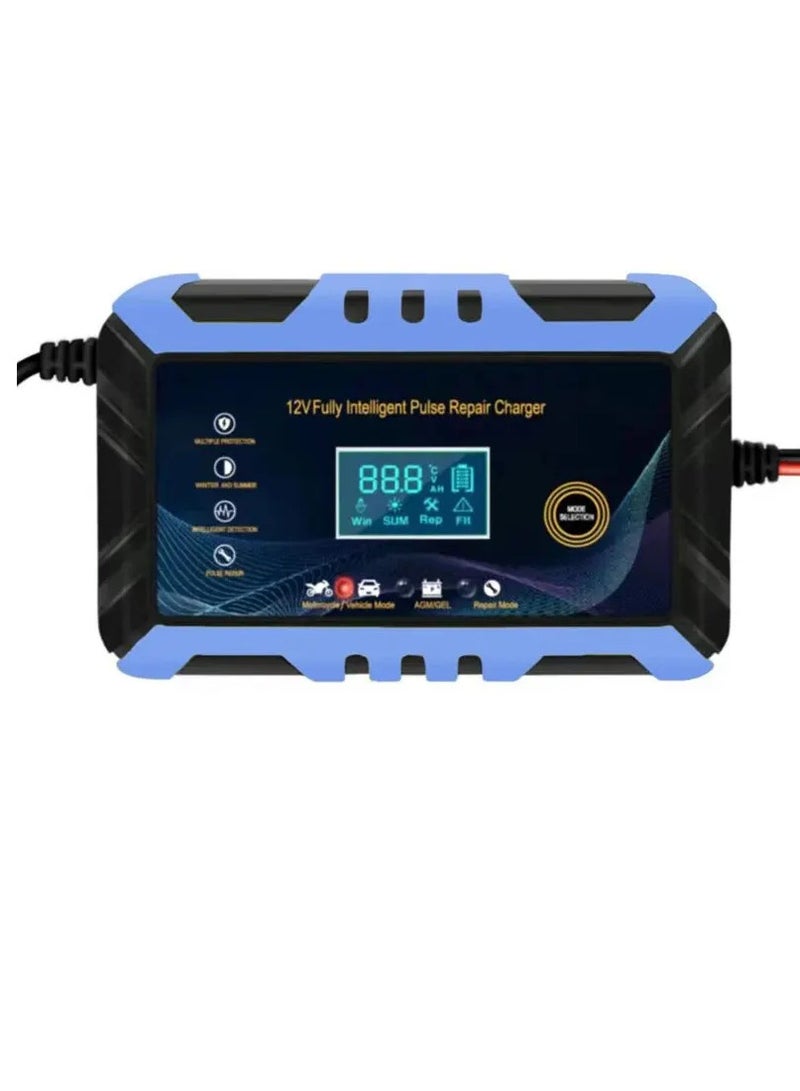 Generic 12V Car Battery Charger Battery Trickle Charger with LCD Screen Multiple Protection for Car Battery, Motorcycle, Lawnmower or Boat  - Image 2