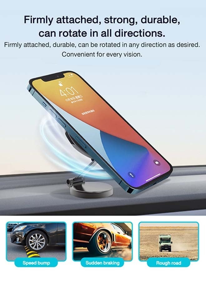 XiuWoo MagSafe Car Mount Magnetic Car Phone Holder, 1080° Rotation Phone Holder for Car Fit for iPhone 17 16 15 14 13 Pro - Image 3