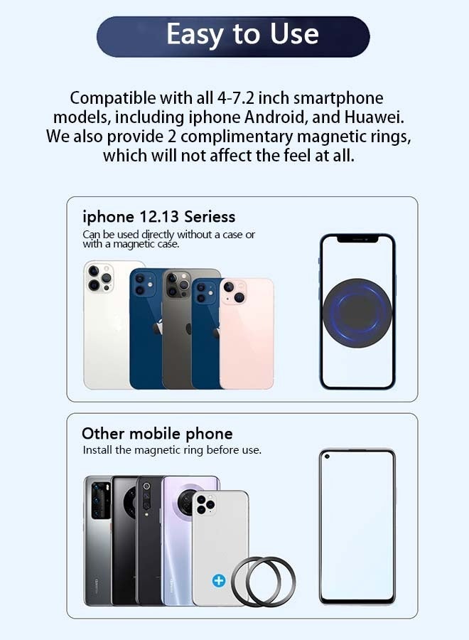 XiuWoo MagSafe Car Mount Magnetic Car Phone Holder, 1080° Rotation Phone Holder for Car Fit for iPhone 17 16 15 14 13 Pro - Image 4