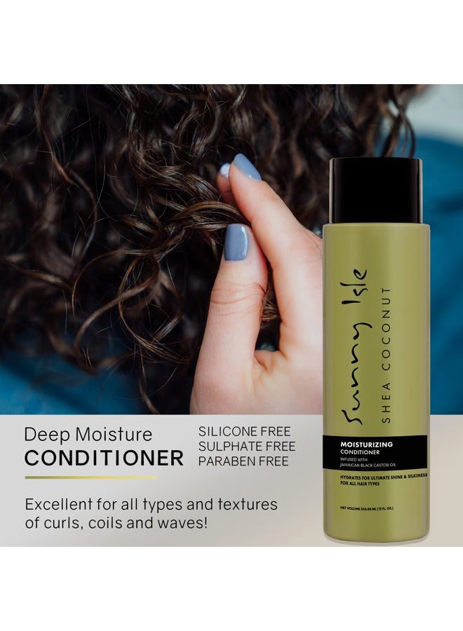 Sunny Isle Shea Coconut Moisturizing Conditioner 12oz | Infused with Jamaican Black Castor Oil | Curly Hair Conditioner | Quenches & Softens Dry Curls, Waves, Coils | Silicone, Paraben & Sulfate-FREE - Image 2