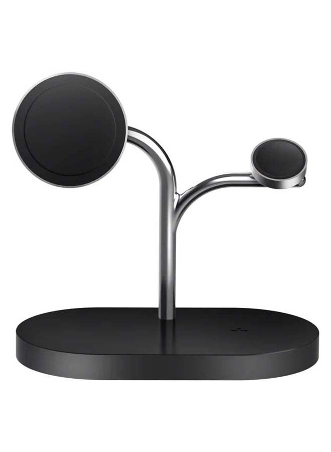 سامسونج شاحن لاسلكي 3 في 1، قاعدة شحن سريعة 15 واط Qi2 مع محول سفر 45 واط وكابل بطول 1 متر - للهاتف والساعات وسماعات الأذن - - Image 1