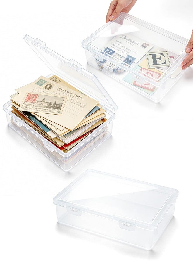 Wuqoioo Paper Organizer Box, 3 Pack Plastic Photo Storage Box File Organizer Boxes Craft Storage Boxes, File Portable Project Case For Craf, Certificates, Documents, Photos, 12.8 X 9 X 2 Inch - Image 1