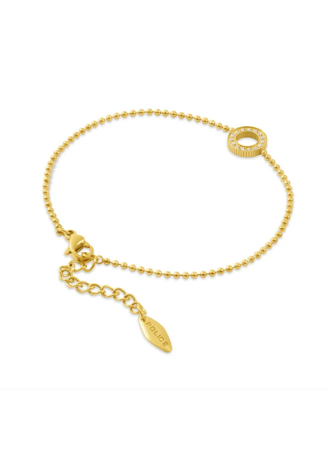 POLICE Cocora Gold Crystals Beaded Chain Bracelet for