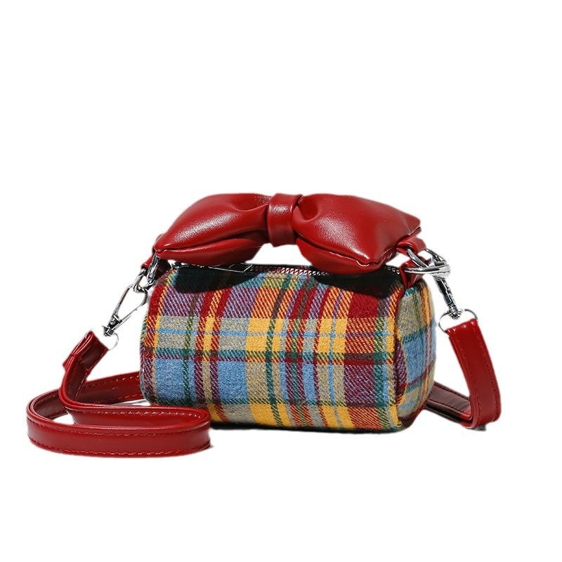 Red Plaid Bow Crossbody Bag - Image 4