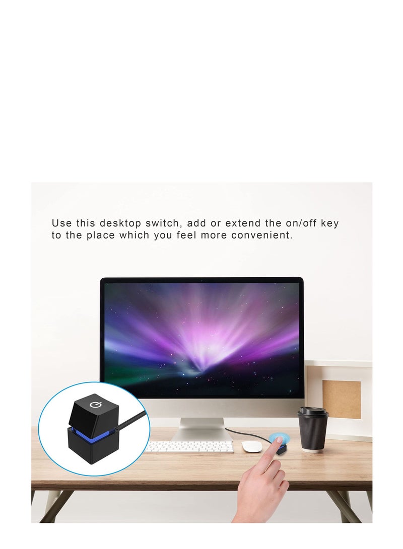 KASTWAVE Desktop Computer Power Switch External Remote Start PC Motherboard Power On Off Switch Button Extension Cable - Image 3