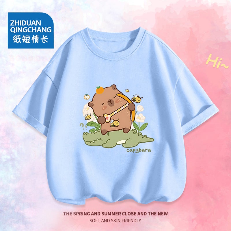 2079# Children'S Wear Boys Short-Sleeved T-Shirt Summer Children'S Summer Wear Boys Big Children'S Half-Sleeved New Thin Fashionable Clothes - Image 5