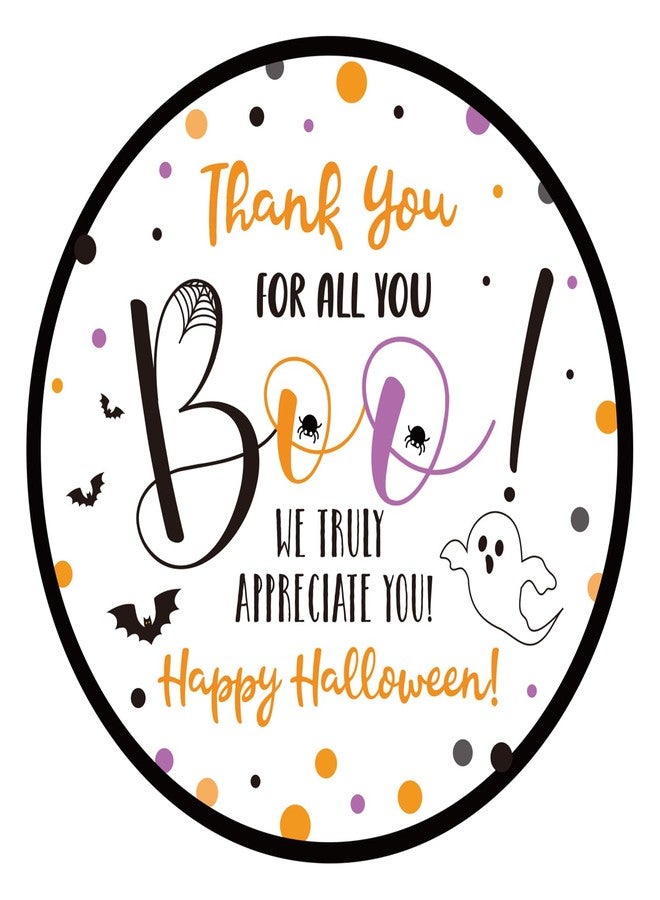 G2PLUS 60PCS Happy Halloween Stickers, 2 Inches Round Halloween Thank You for All You Do Stickers, Boo Gift Label Envelope Seals Sticker for Gift Wrapping, Candy Bags, Party Favors - Image 1