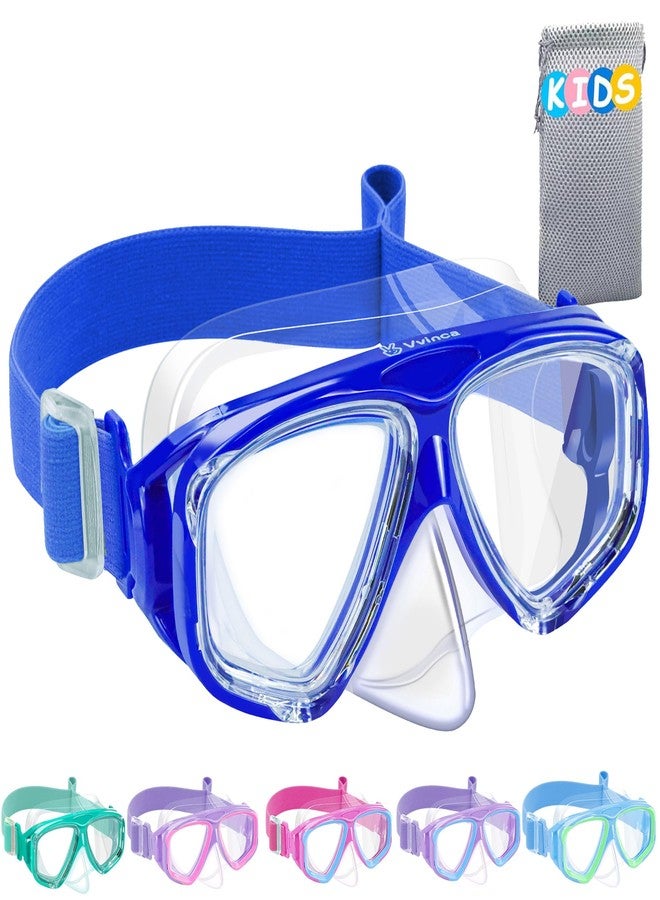 Vvinca Swim Goggles with Nose Cover, Kids Snorkeling Diving Mask Elastic Fabric Strap 180° Clear View Anti-Fog UV Protection Anti-Shattered Lens Pool Swimming Goggles for 3-14 Boys Girls Teens Youth - Image 1