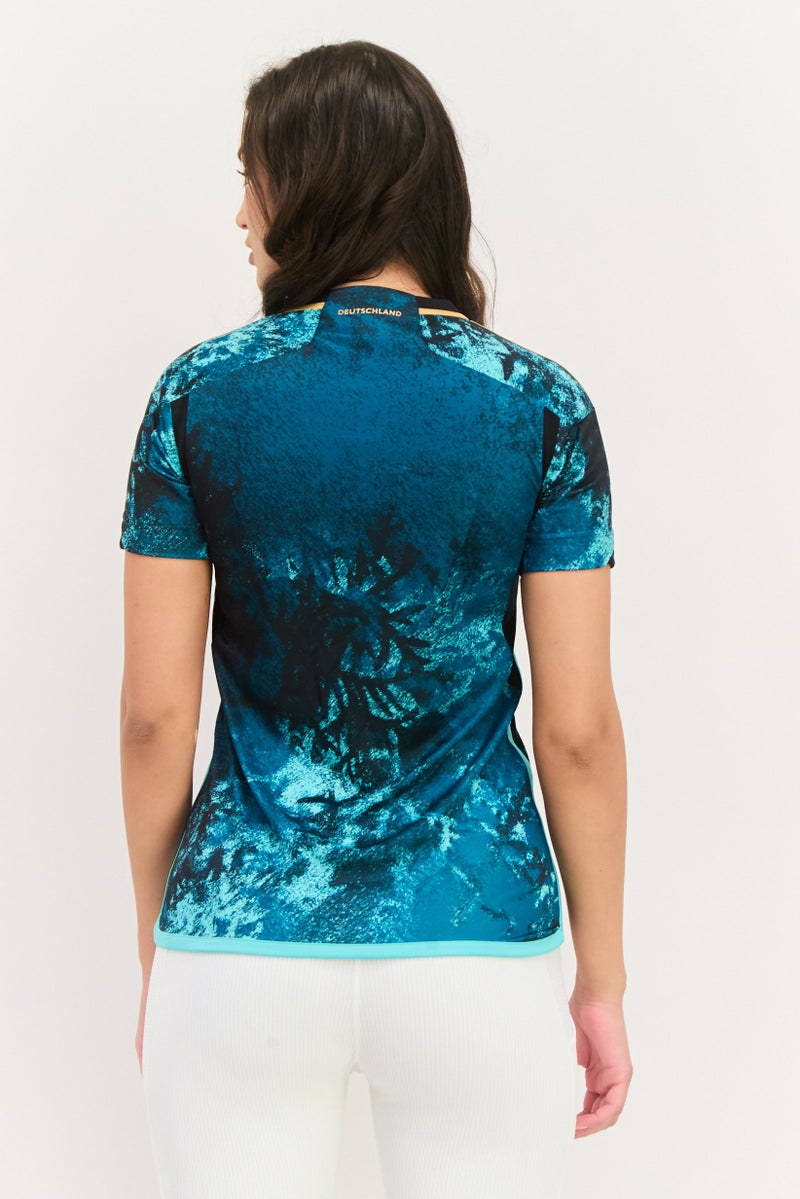 Adidas Women Sportswear Fit Short Sleeve Football Jersey, Teal Green Combo - Image 3