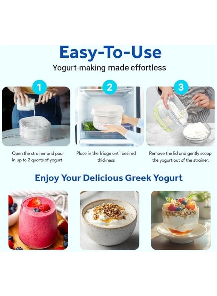 Greek Yogurt Strainer - Fine Mesh Nylon Filter for High-Protein Low-Sugar Yogurt - 100% BPA-Free & Dishwasher Safe - Image 2
