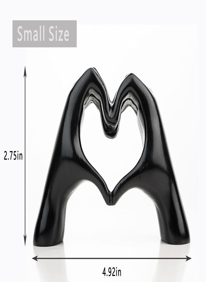 Lynagert Small Heart Hands Sculpture Decor for Living Room Bedroom Bookshelf Coffe Table and Office Display, Love Finger Statue Modern Aesthetic Home Decor, Unique Gift for Wedding Christmas Birthday (Black) - Image 4