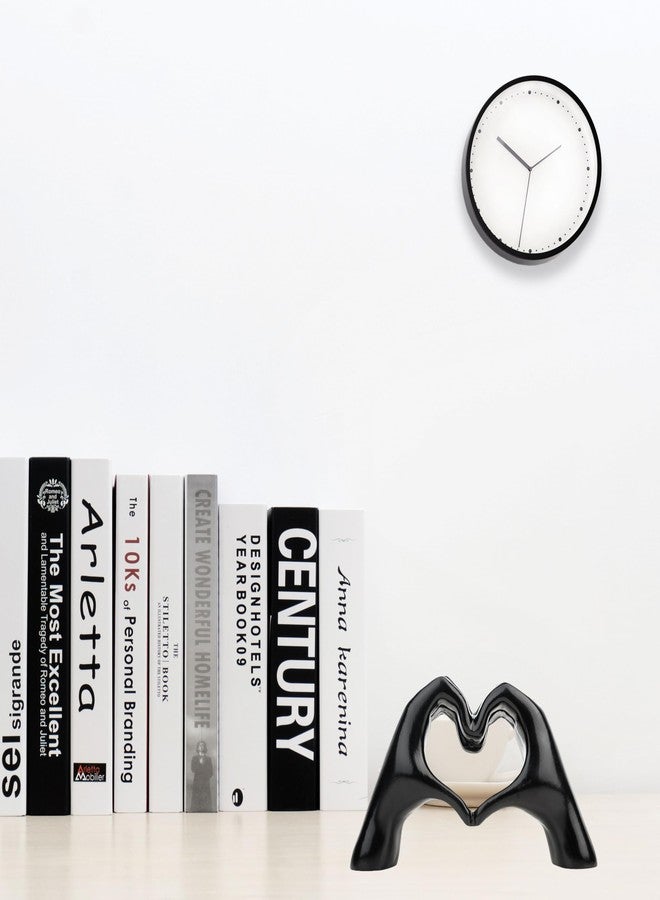Lynagert Small Heart Hands Sculpture Decor for Living Room Bedroom Bookshelf Coffe Table and Office Display, Love Finger Statue Modern Aesthetic Home Decor, Unique Gift for Wedding Christmas Birthday (Black) - Image 2
