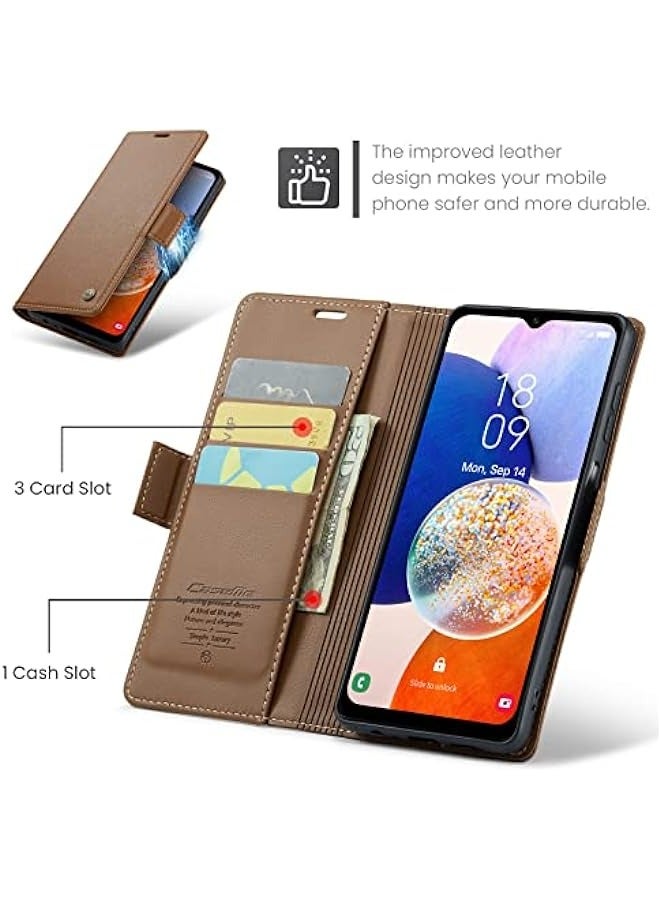 Premium PU Leather Wallet Case for Samsung Galaxy A15 4G\/5G - Brown - Image 2
