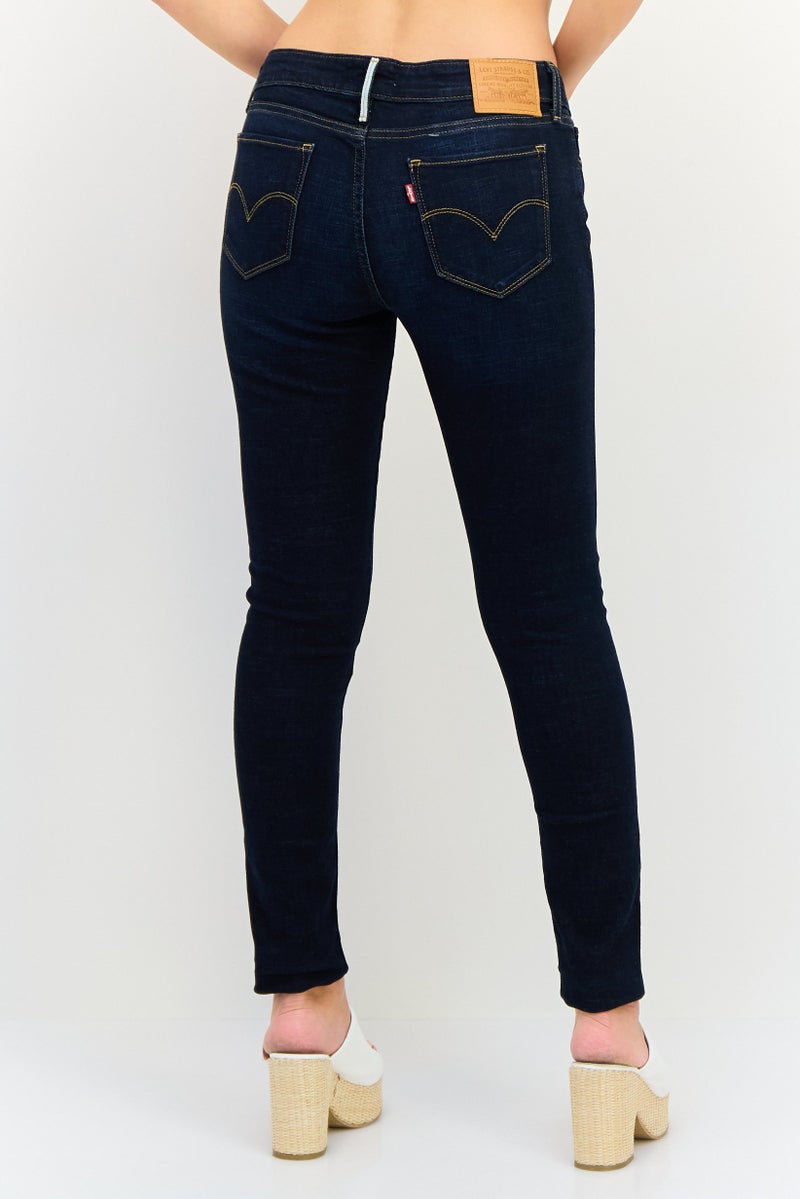 Levi's جينز نسائي ضيق مغسول قابل للتمدد، أزرق داكن - Image 3
