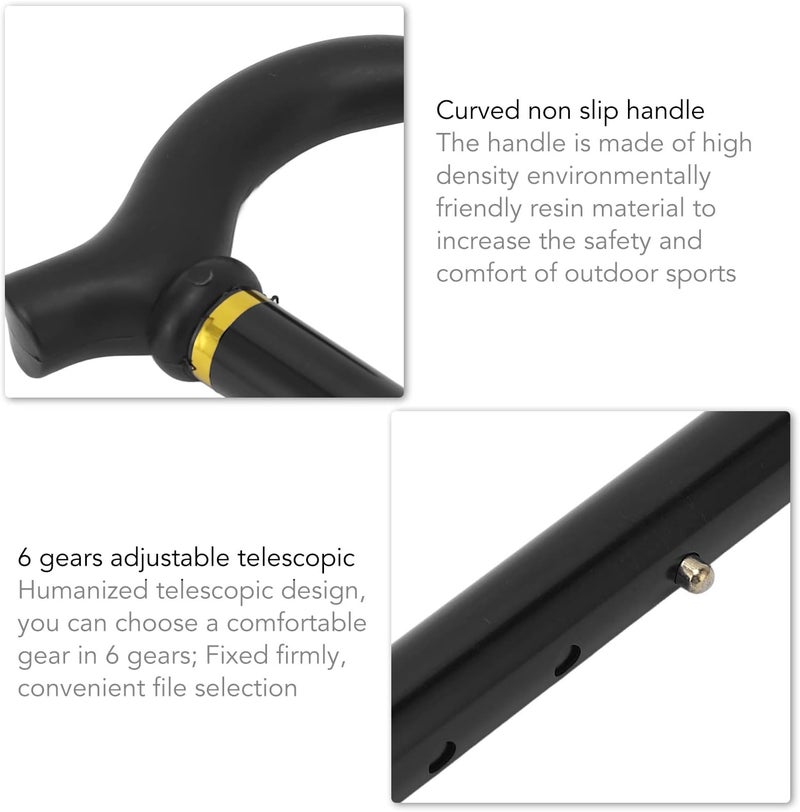 klarako Walking Stick Cane Professional Mobility Aid Cane Walking Stick Adjustable Walking Cane with Rubber Tip Ergonomic Aluminum Alloy Walking Stick Cane for Seniors Elderly Mobility - Image 5