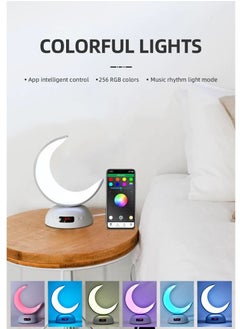 Equantu Arabic Quran Speaker LED Moon Light Colorful Lamp Azan Alarm Clock  - Image 5