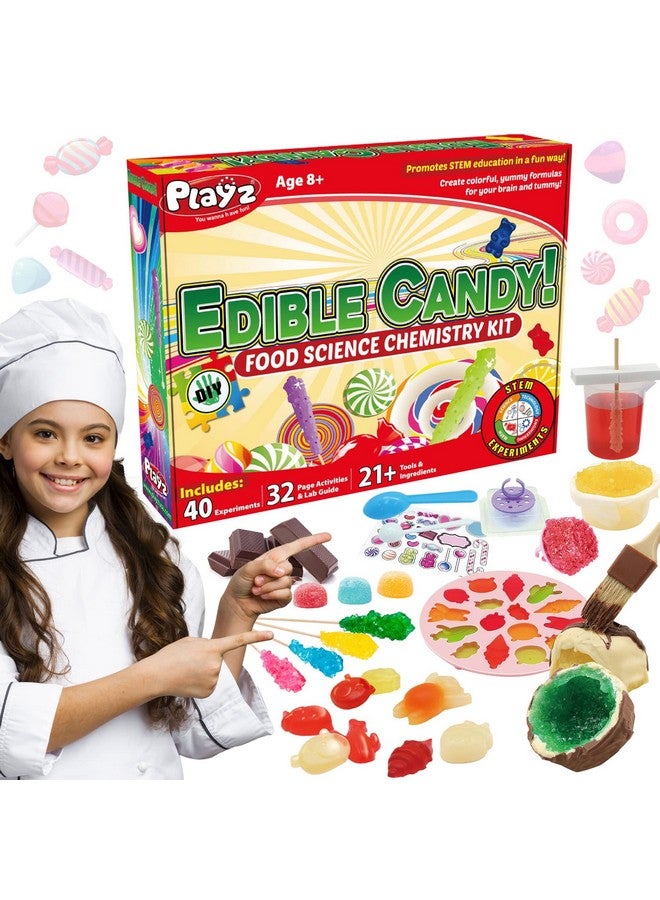 Playz Playz Edible Candy Making Science Kit for Kids Ages 8-12 Years Old - Food Science Chemistry Kid Science Kit with 40 Experiments to Make Your Own Chocolates, Educational Science Kits for Boy & Girls  - Image 1