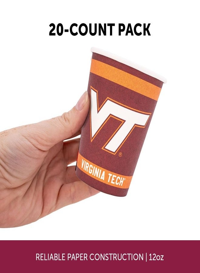 Desert Cactus Virginia Tech Paper Cups VT Hokies 20 Count 9 Ounce Cold Beverage for Tailgates, Graduation, Party and Game Day Decoration (Design A) - Image 2