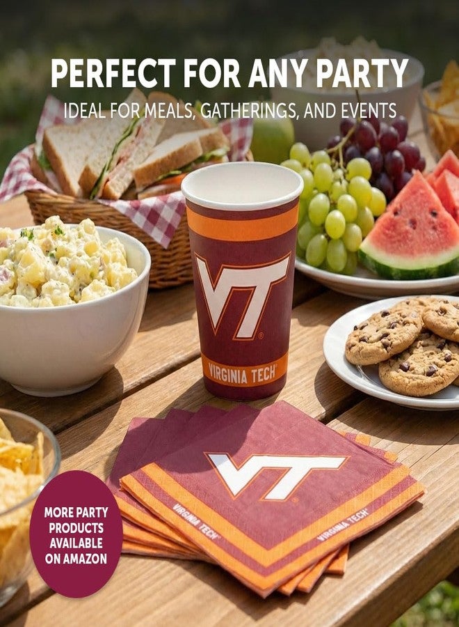 Desert Cactus Virginia Tech Paper Cups VT Hokies 20 Count 9 Ounce Cold Beverage for Tailgates, Graduation, Party and Game Day Decoration (Design A) - Image 4