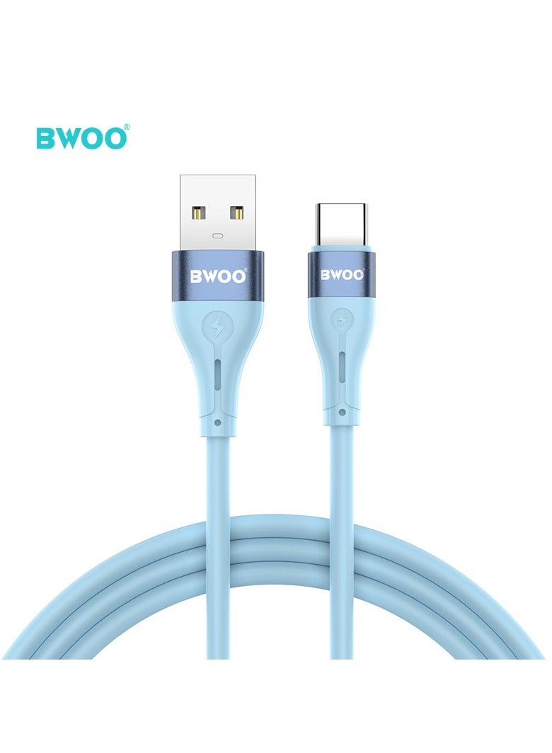 بوو كابل بيانات شحن سريع من USB-A إلى Type-C أزرق - Image 1