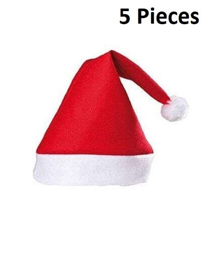 fashionhome 5 Pieces Santa Claus Party Decoration Christmas Hat 27x27x36cm - Image 1