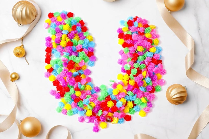 Shivarth Shivarth Acrylic Multicolour Rose Shape Flower Loose Beads for Handmade Beads Accessories Set for Necklace, Earrings, Bracelets Jewellery Embroidery Making for Art and carfts (20pcs 10MM)  - Image 5