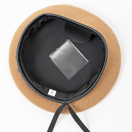 Gajaous British Military Berets with Leather Sweatband, Adjustbale Army Wool Beret for Men & Women - Image 3