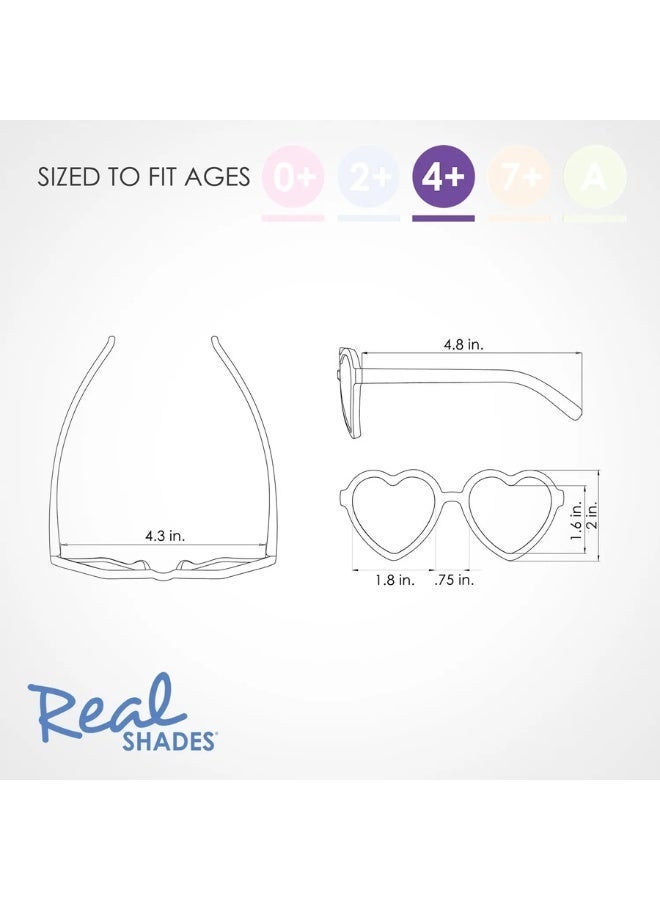 REAL SHADES Heart Polarized Sunglasses for Kids 4+ Matte Samba, Red Mirror Lens, 100% UV400 Protection, Unbreakable Flex Frames, Shatterproof Lenses - Image 4