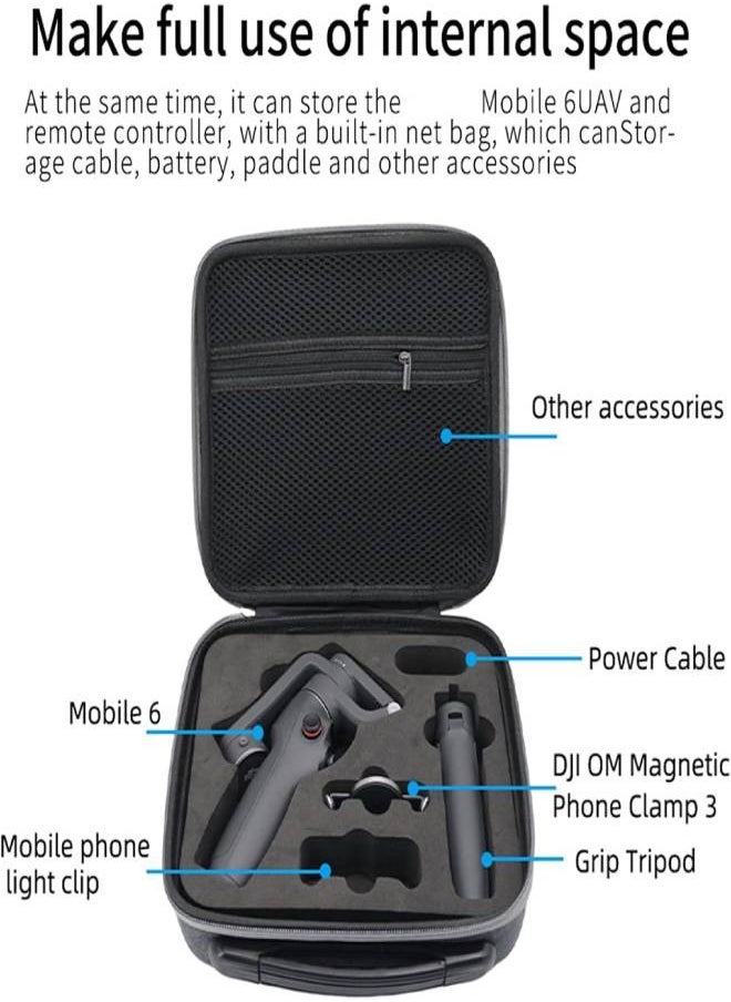 AROAQ Storage Bag for Mobile 6 Stabilizer Portable Carrying Case for OM6 Gimbal Box Handbag Accessories  - Image 5