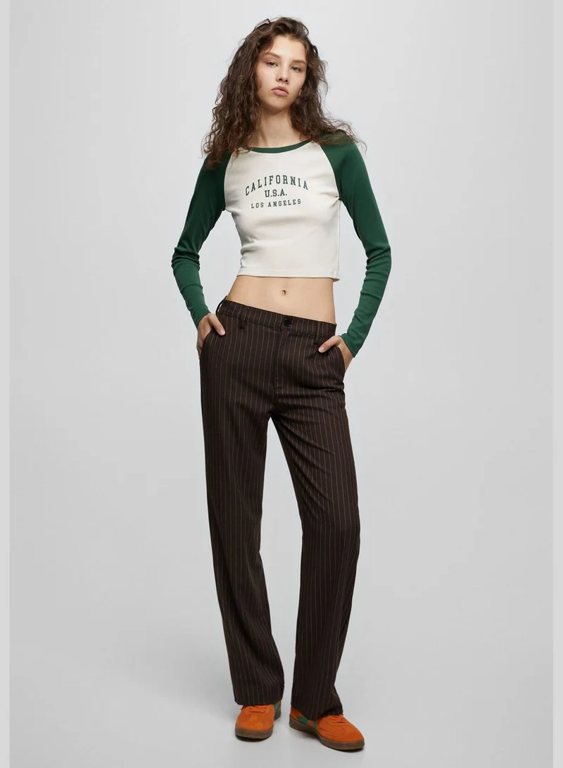 PULL&BEAR Contrasting raglan sleeve T-shirt