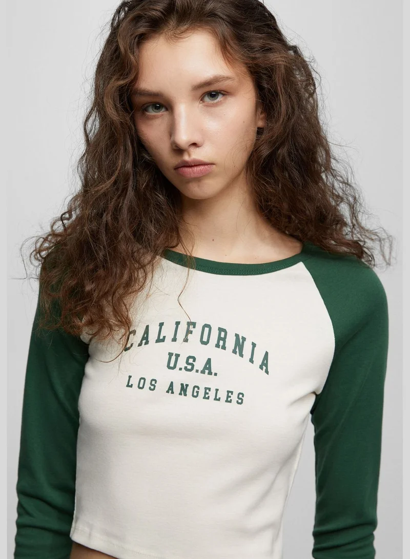 PULL&BEAR Contrasting raglan sleeve T-shirt