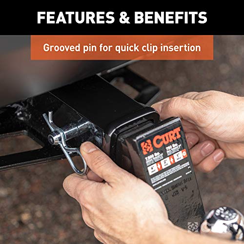 CURT 21583 Trailer Hitch Pin & Clip with Grooved Head, 5/8-Inch Diameter, Fits 2 or 2-1/2-Inch Receiver - Image 4