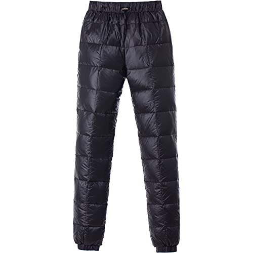 Tapasimme Men's Winter Warm Loose Utility Down Pants Sassy High Waisted Nylon Compression Snow Trousers (Small, Black) - Image 1