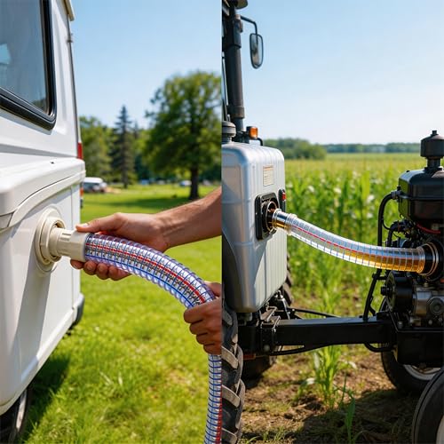 QuQuyi 1-1/2" ID x 1-3/4" OD, 6.5FT length Steel Wire Hose PVC Vacuum Tubing Drain Hose Vinyl Suction Tubing Flexible Tube Heavy Duty High - Pressure UV Chemical Resistant Vinyl Hose Line - Image 5