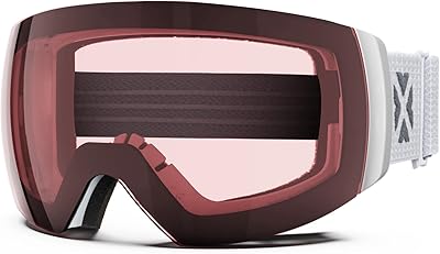 MAXJULI MAXJULI Ski Goggles Men Women,OTG Snow Goggles with Magnetic Interchangeable Anti-fog HD Lens UV Protection (White - Image 1