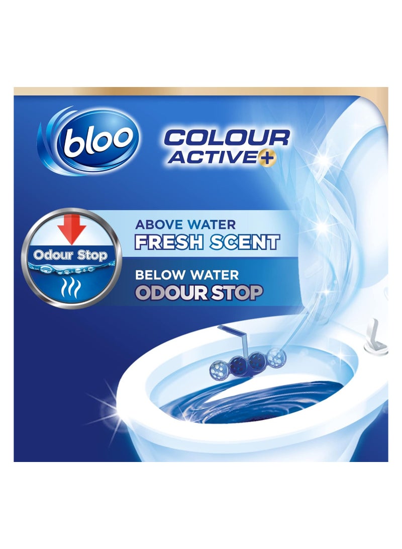Bloo Colour Active Toilet Rim Block, Bleach Twin Pack – 2x50g Anti-Limescale & Blue Water Cleaner - Image 4