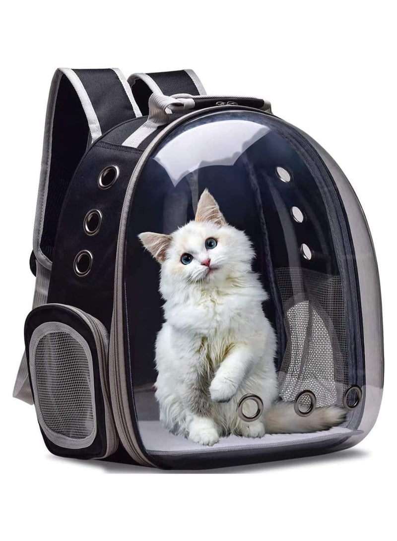 BLOOMING TIME Pet Space Capsule Backpack, Small Medium Cat Puppy Dog Carrier, Transparent Breathable Heat Proof, Pet Carrier for Travel Hiking Walking Camping (Grey) - Image 1