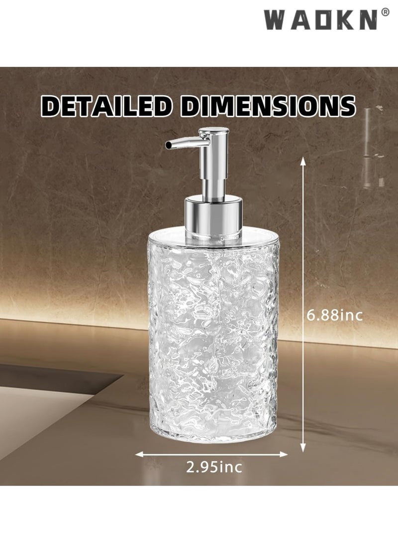 دبليو أيه أو كي أن موزع صابون رغوي، موزع صابون أطباق رغوي لحوض المطبخ، حاوية بلاستيكية قابلة لإعادة التعبئة للصابون السائل، زجاجات مضخة شفافة لصابون اليد وغسول الجسم - Image 2