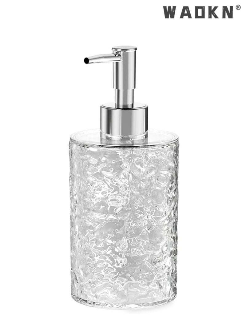 دبليو أيه أو كي أن موزع صابون رغوي، موزع صابون أطباق رغوي لحوض المطبخ، حاوية بلاستيكية قابلة لإعادة التعبئة للصابون السائل، زجاجات مضخة شفافة لصابون اليد وغسول الجسم - Image 1