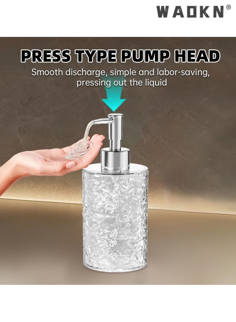 دبليو أيه أو كي أن موزع صابون رغوي، موزع صابون أطباق رغوي لحوض المطبخ، حاوية بلاستيكية قابلة لإعادة التعبئة للصابون السائل، زجاجات مضخة شفافة لصابون اليد وغسول الجسم - Image 3