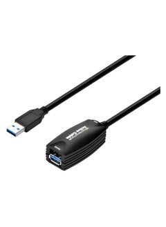 Monoprice 5-meter USB 3.0 A Male to A Female Active Extension Cable, Black  - Image 1