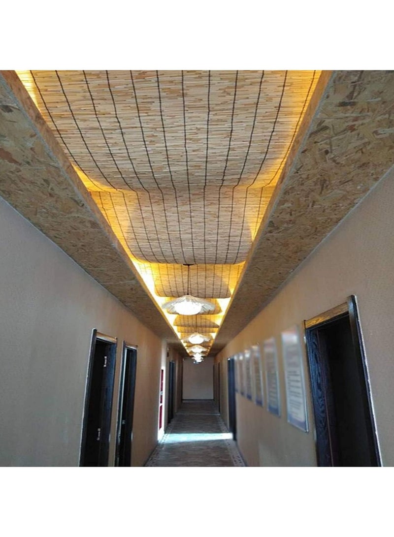 LINGWEI Bamboo Blind Bamboo Roller Blind Window Curtain Window Blind Bamboo Reed Shade Reed Curtain Natural Wooden Bamboo Roller Blind Window Curtain Shades 100cm - Image 5