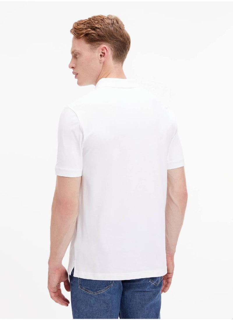 CALVIN KLEIN Calvin Klein Men's Polo - Slim Fit - Casual Top - Cotton , White  - Image 2