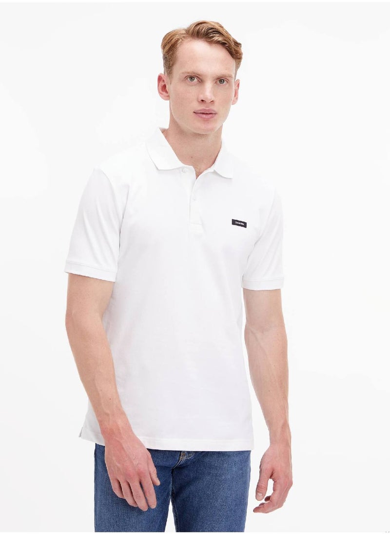CALVIN KLEIN Calvin Klein Men's Polo - Slim Fit - Casual Top - Cotton , White  - Image 1