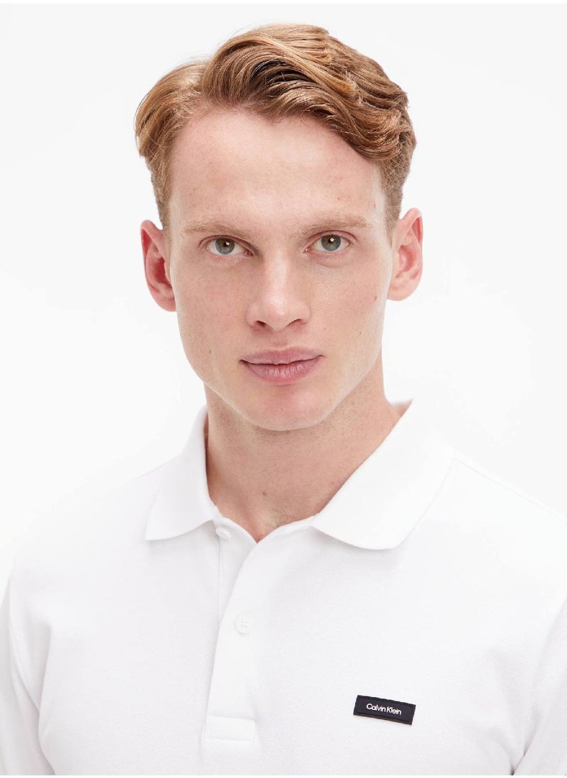 CALVIN KLEIN Calvin Klein Men's Polo - Slim Fit - Casual Top - Cotton , White  - Image 3