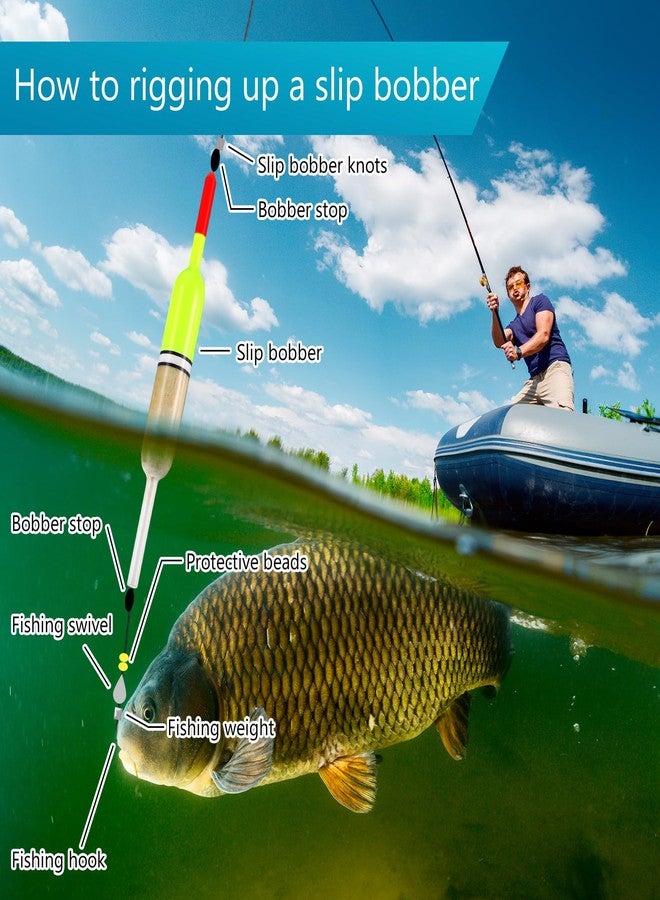 Sonwyoung 12 Pcs Float Fishing Bobber Balsa Wood Slip Fishing Bobbers Stick Slip Bobber in 6 Size for Fishing Crappie Bluegill Trout Bass Panfish Catfish Walleye Fishing Tackle Accessories - Image 4
