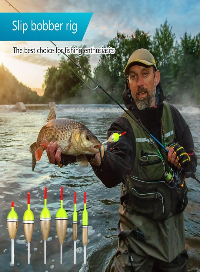 Sonwyoung 12 Pcs Float Fishing Bobber Balsa Wood Slip Fishing Bobbers Stick Slip Bobber in 6 Size for Fishing Crappie Bluegill Trout Bass Panfish Catfish Walleye Fishing Tackle Accessories - Image 5