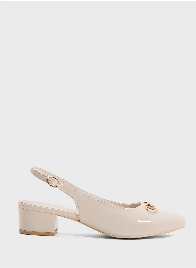 ELLA Block Heeled Slingback  Pump