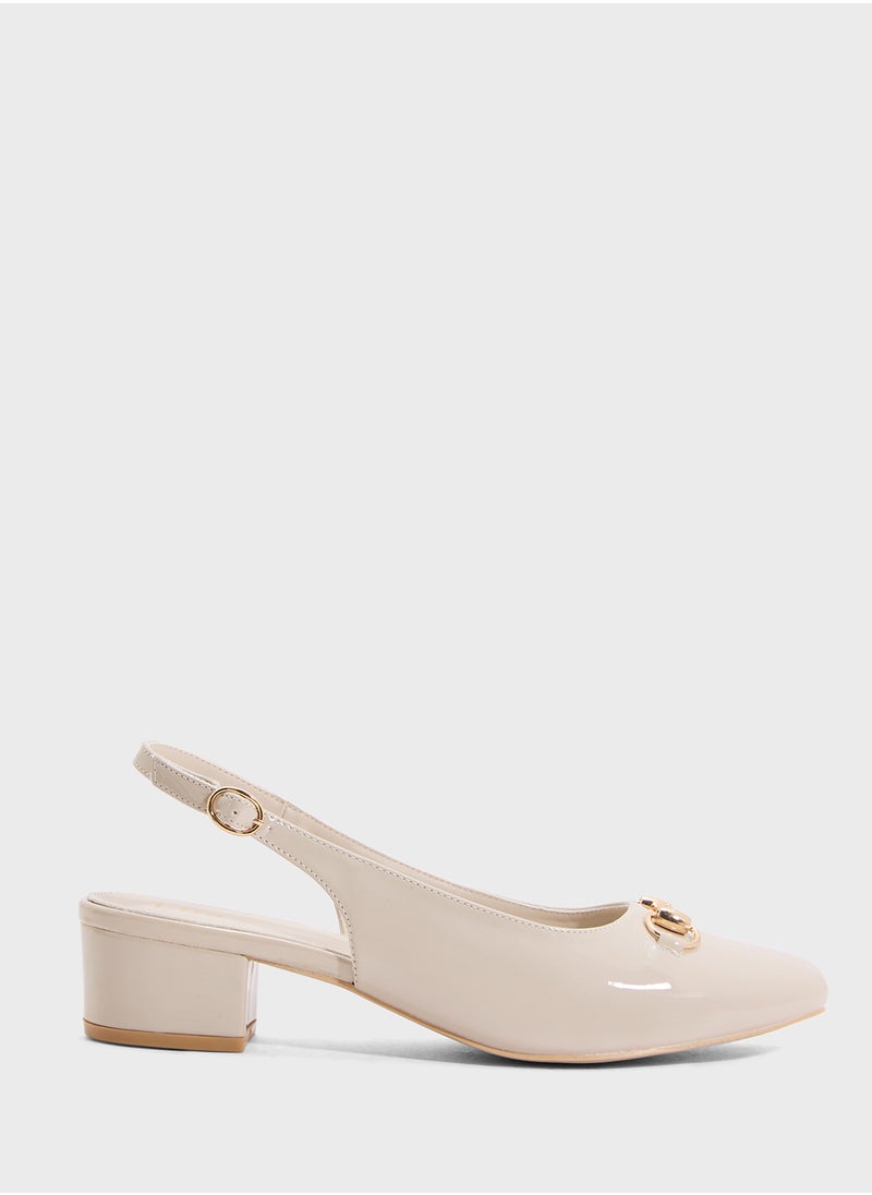 ELLA Block Heeled Slingback  Pump  - Image 1