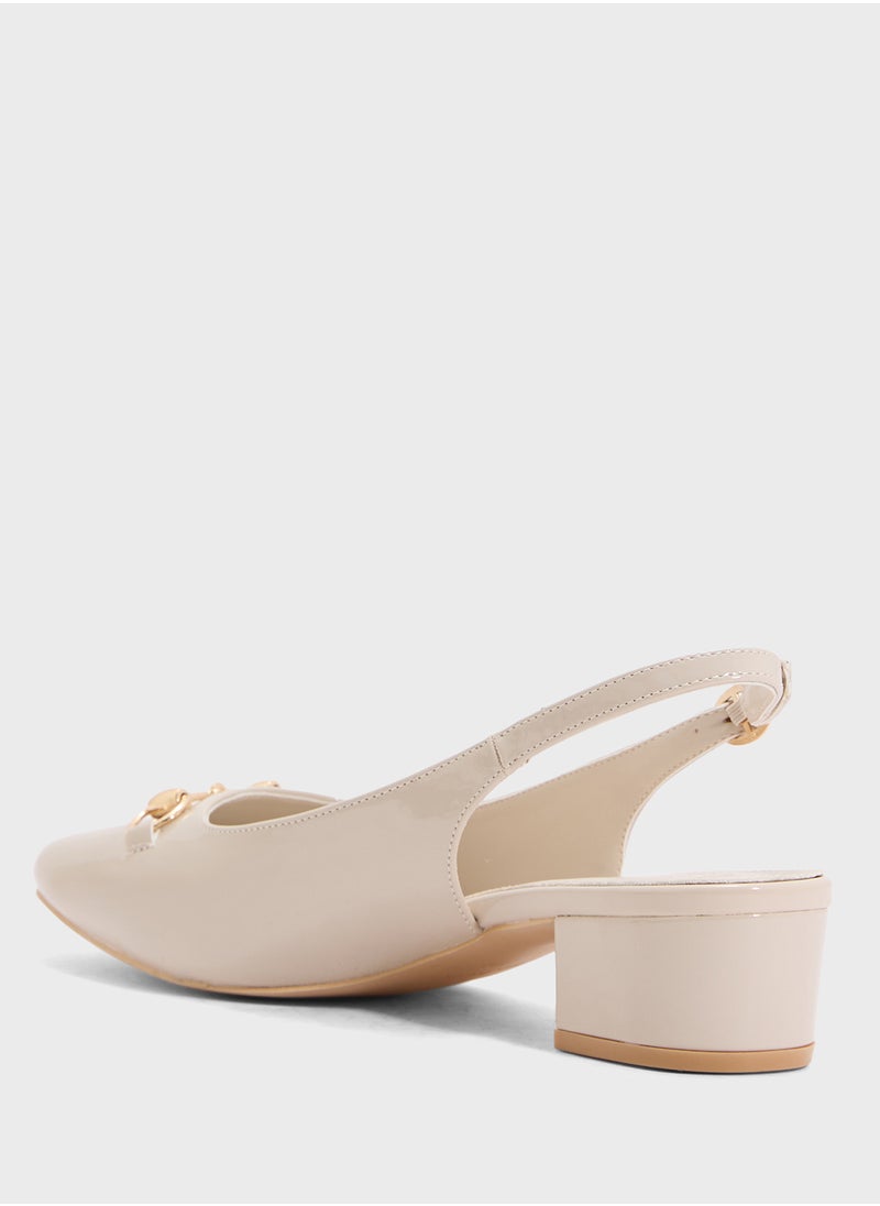 ELLA Block Heeled Slingback  Pump  - Image 3